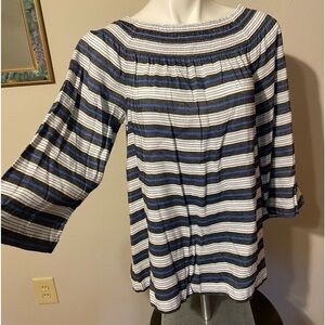J Jill Large Viscose striped blouse